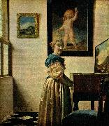 Jan Vermeer damen vid spinetten Germany oil painting artist